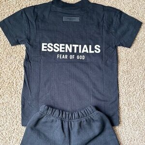 Youth Fear of God Essentials, Black Set, Size 6/7